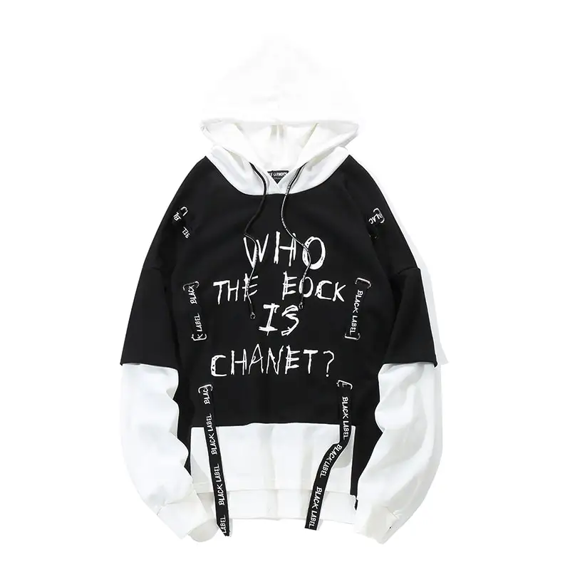 Autumn Men Graffiti Oversize Hoodies Hip-hop Round Neck Cotton