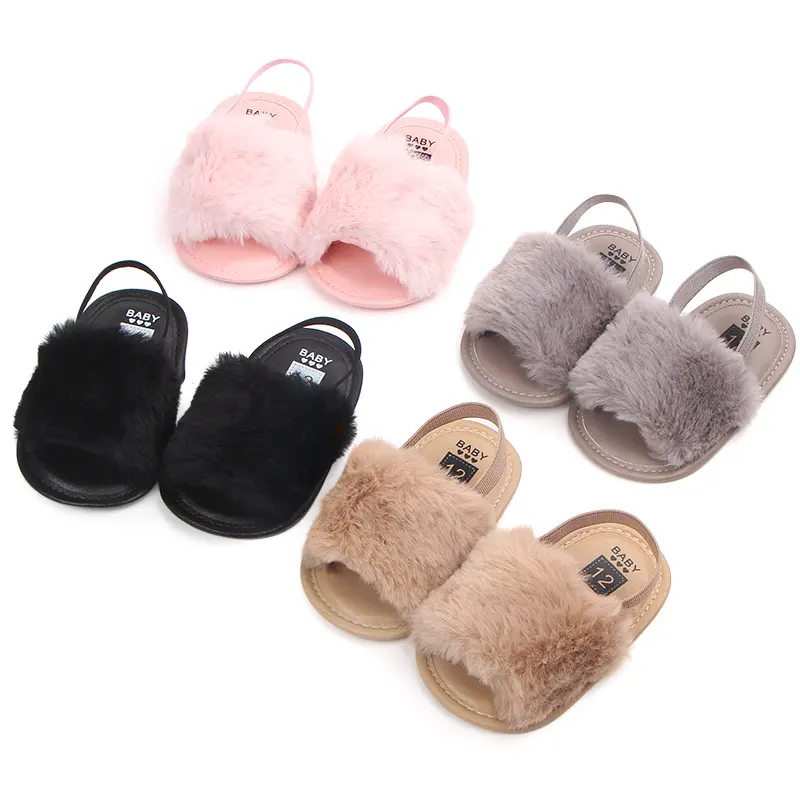 0-1 Four-color Baby Sandals Soft Bottom Toddler Shoes Elastic