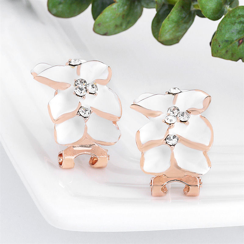 Temperament wild face thin earrings female diamonds braids flower earrings ear clips