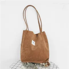 Women's Shopping Bag Large Ladies Canvas Shoulder Bags Tote Shopper Eco Reusable Bag Cotton Cloth Handbag For Women - Brown - View 1