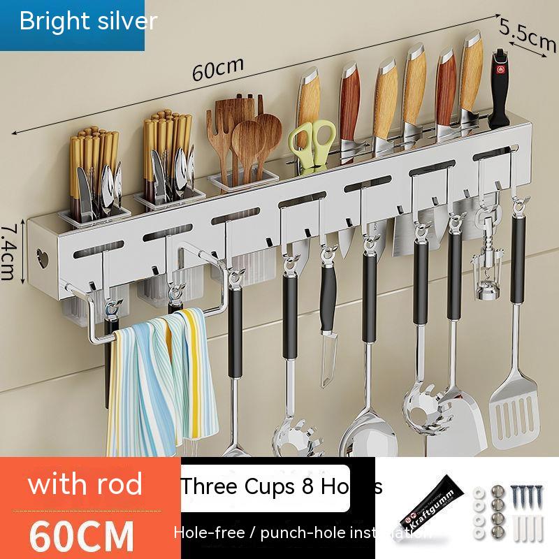 Title 15, Kitchen Stainless Steel Knife Holder Punch-free...