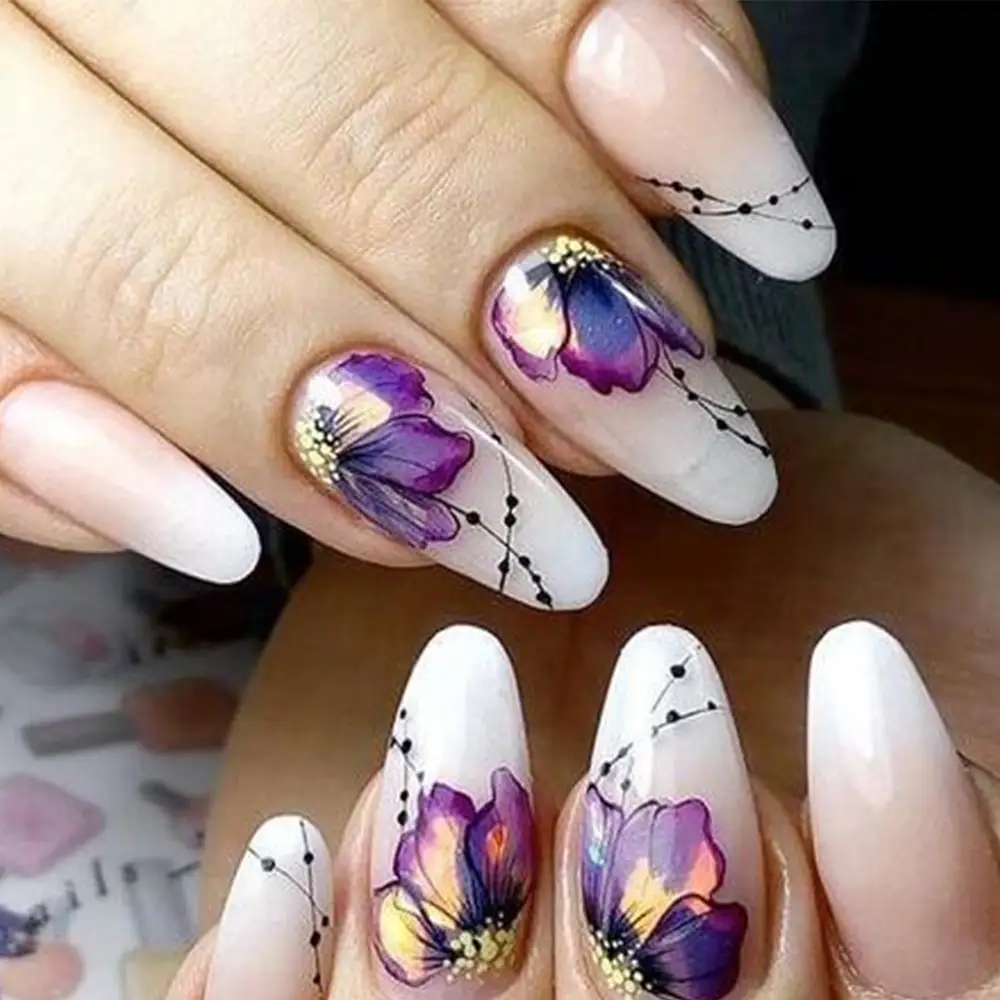 Nail Sticker Butterfly Flower Water Transfer Decal
