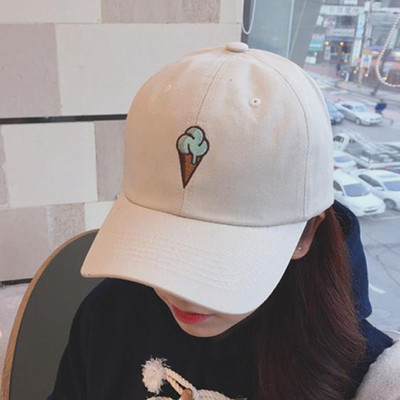 Hat Korean Version Of The Soft Sister Children's Ice Cream Bend Along The Baseball  Tide Casual Men's Spring And Summer Caps Sun Hat