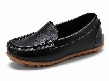 Leather Slip-On Loafers - Black