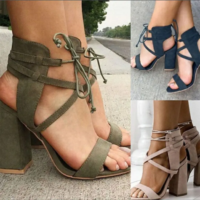 Super High Heel Hollow Round Head with Sandals Ankle