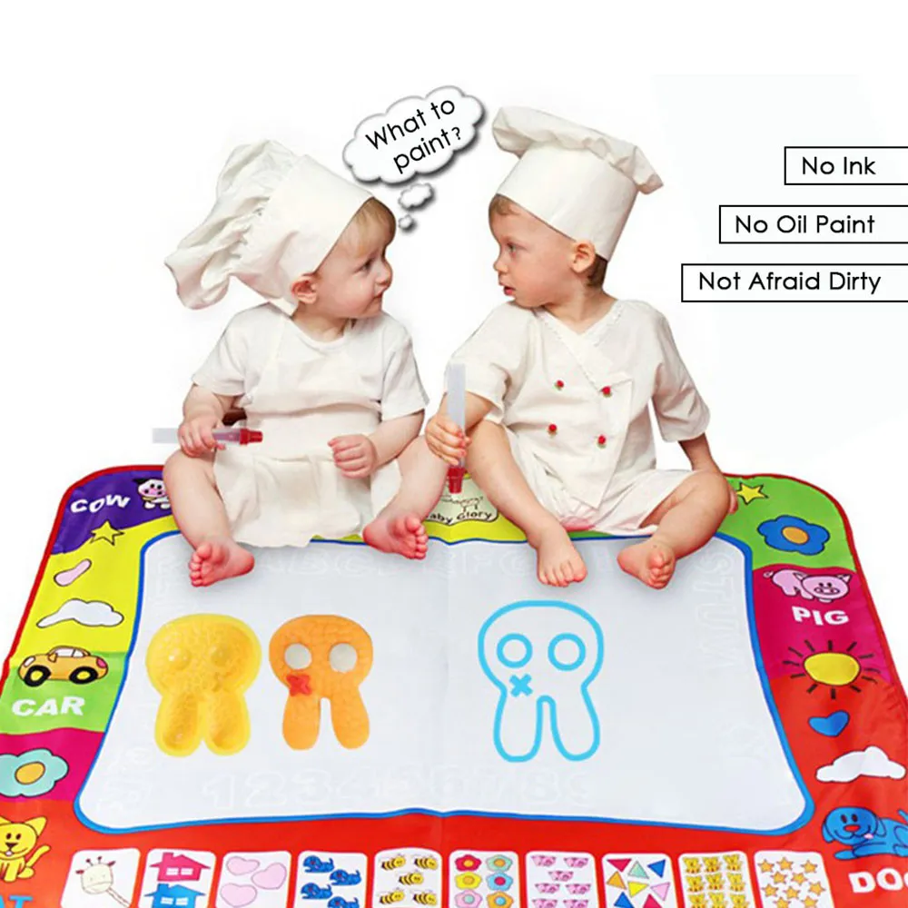 80 x 60cm Baby Kids Add Water with Magic Pen Doodle Painting Picture Water Drawing Play Mat in Drawing Toys Board Gift Christmas – image 2
