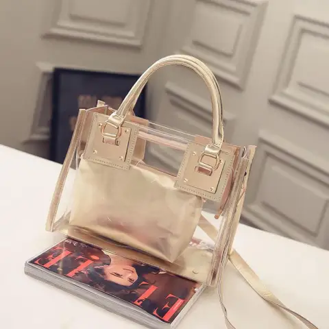 Women's Transparent Handbags Beach Bags Clear Jelly Crystal Purse