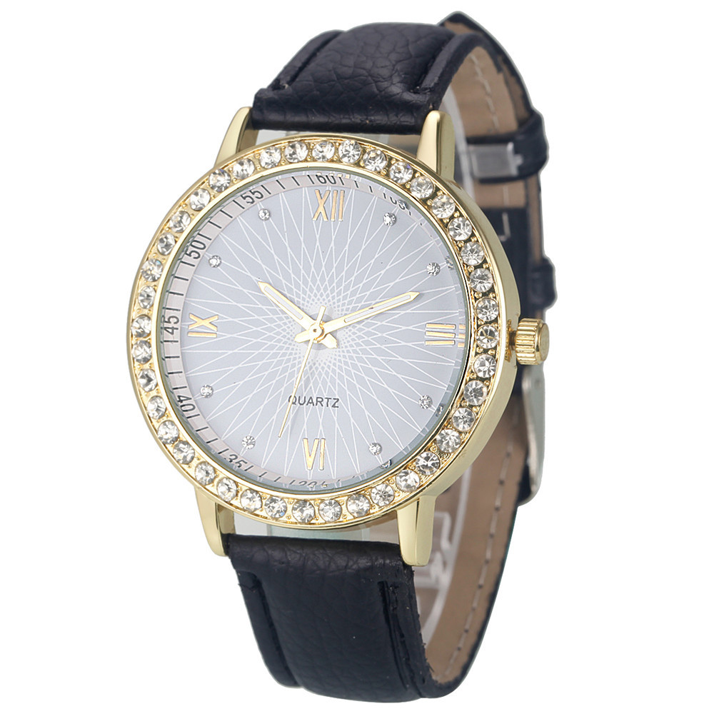 Women's watch sun face quartz watch personality rhinestone decoration fashion watch