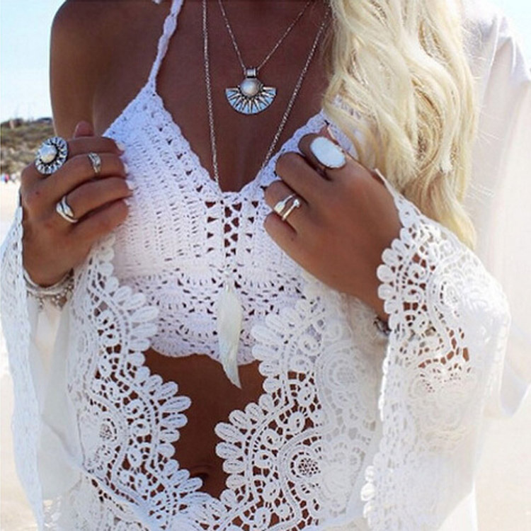 Knitted Hand Hook Bikini Wrap Halter Halter Swimsuit - Image 8