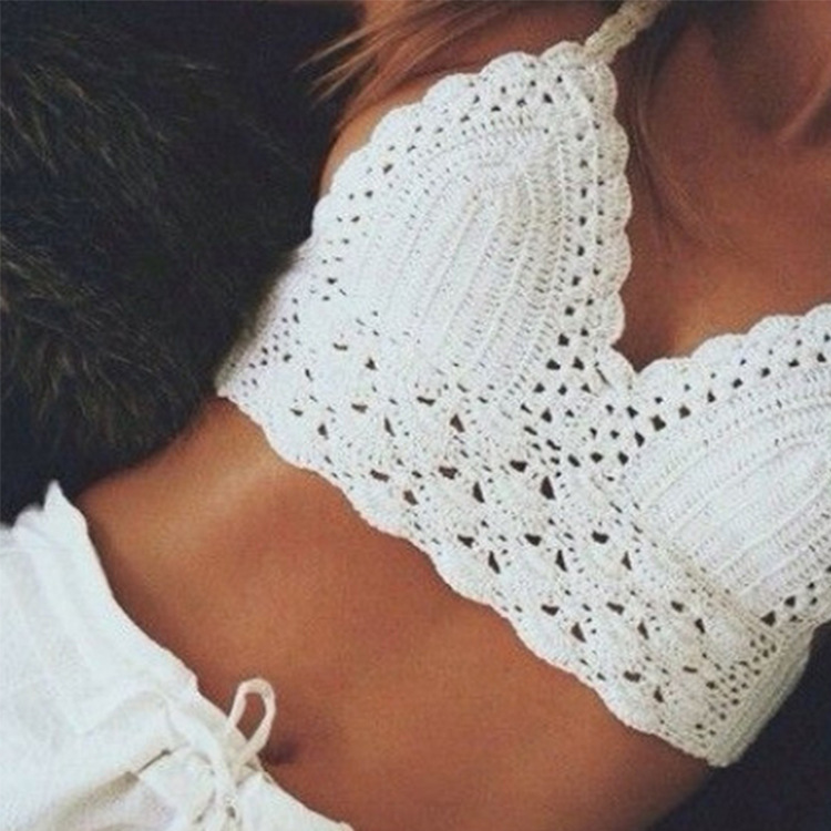 Knitted Hand Hook Bikini Wrap Halter Halter Swimsuit - Image 4