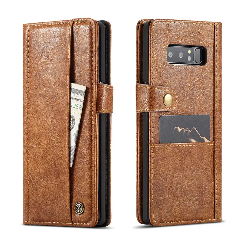 Samsung Note8 Crack Retro Simulation Leather Flip Wallet Card