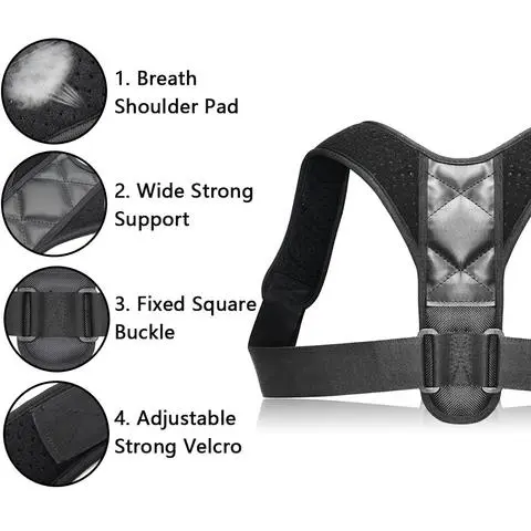 Adjustable Posture Corrector Back Support Strap Brace Shoulder Spine Support Lumbar Posture Orthopedic Belt – image 3
