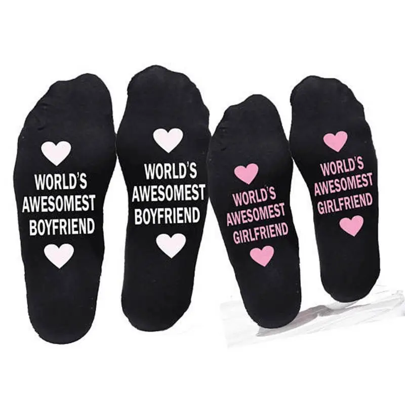 Unisex Men Women Cotton Socks Printing Letter Funny