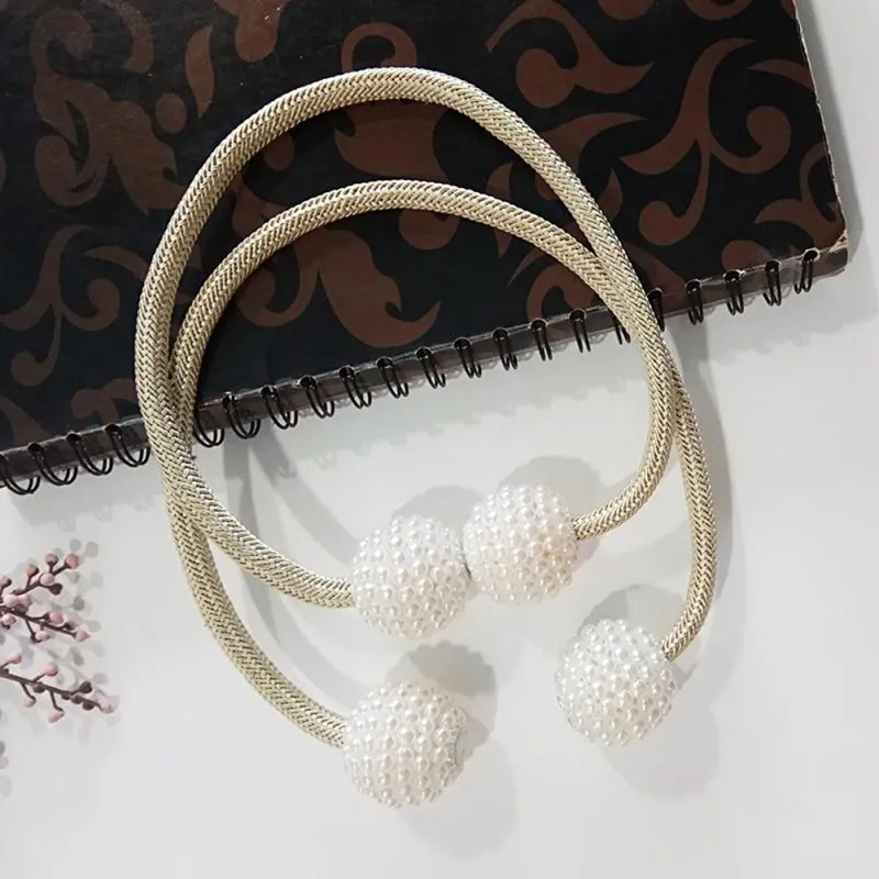 Magnetic Curtain Tiebacks Pearl Beads – image 3