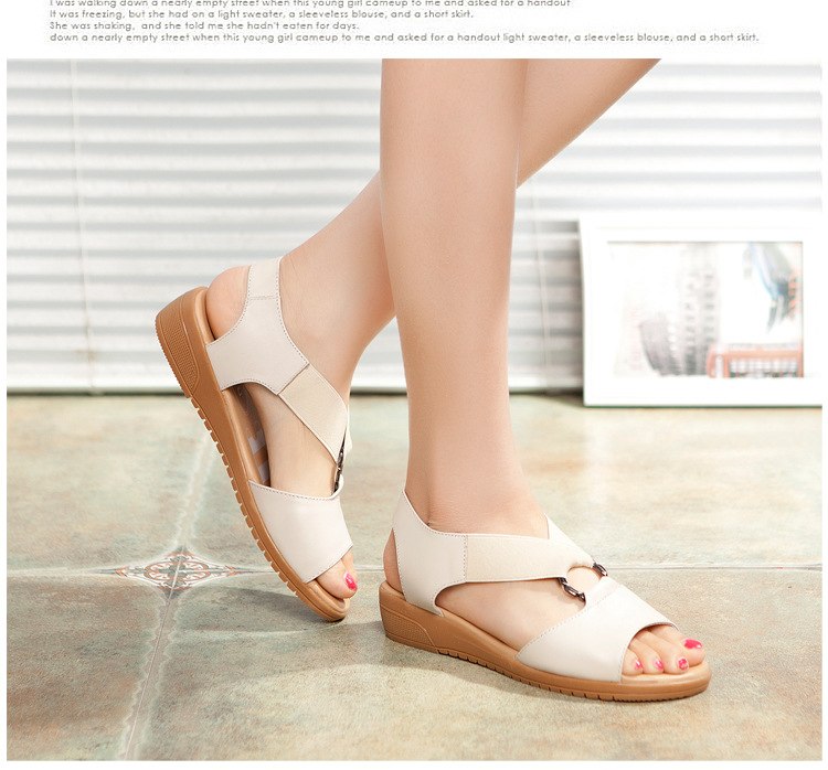 Summer new middle-aged shoes mother sandals flat with soft bottom women's maternity shoes