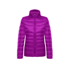 5XL 6XL Plus Size Winter Women Very Light Duck Down Coats Jackets Women Long Sleeve Slim Warm Coat Parka Female Autumn Outwear - Purple - View 1