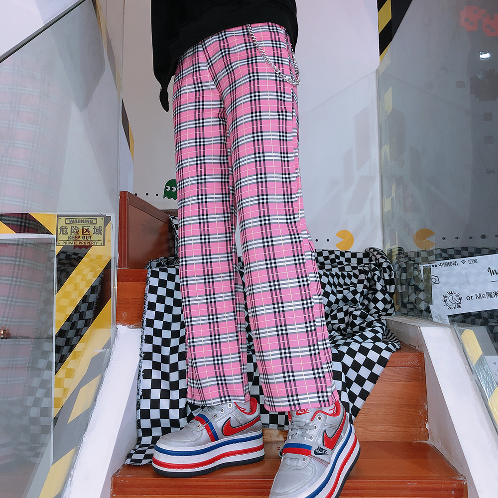 Harajuku Style Subchain Soft Girls Loose-legged Straight Trousers