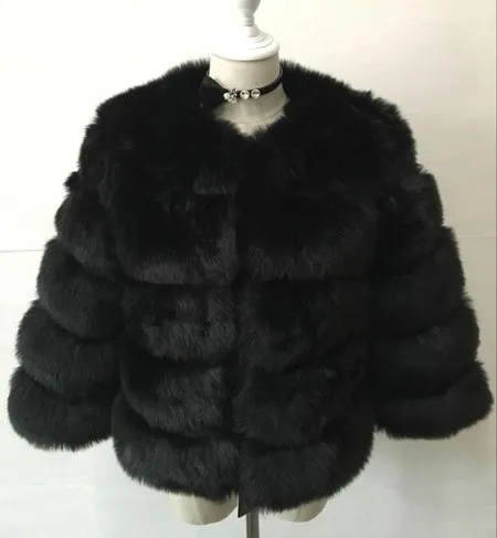 S-3XL Mink Coats Women Winter New Fashion FAUX Fur Coat Elegant Thick Warm Outerwear Fake Fur Jacket Chaquetas Mujer - Black