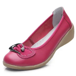 Wedges women's shoes leather tendon bottom rhinestones England white shoes Red - Shop at LoveMi