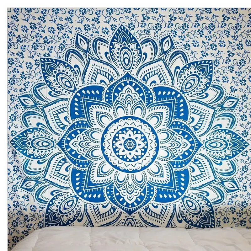 Indian Mandala Tapestry Green Blue Flower Beautiful