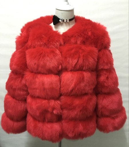 S 3XL Mink Coats Women Winter New Fashion FAUX Fur Coat Elegant Thick Warm Outerwear Fake Fur Jacket Chaquetas Mujer Red - Shop at LoveMi