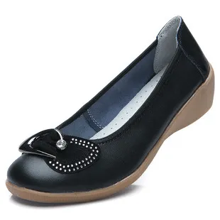 Wedges women's shoes leather tendon bottom rhinestones England white shoes - Black