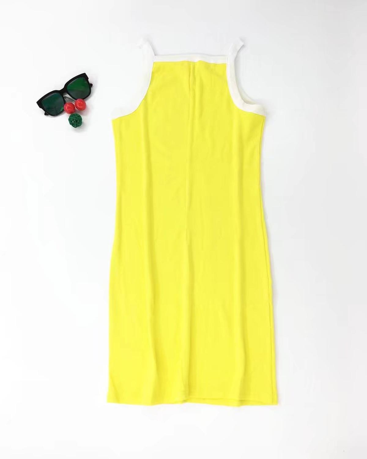 Sexy Contrast Bag Hip Skirt Sleeve Knit Dress