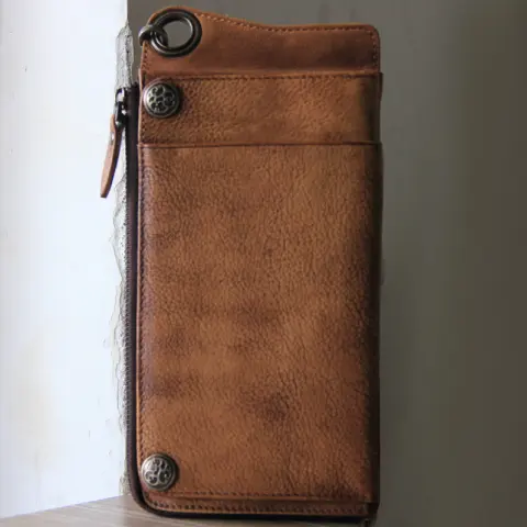 Retro Old and Long Wallet Handbag Multi-function Multi-card Package