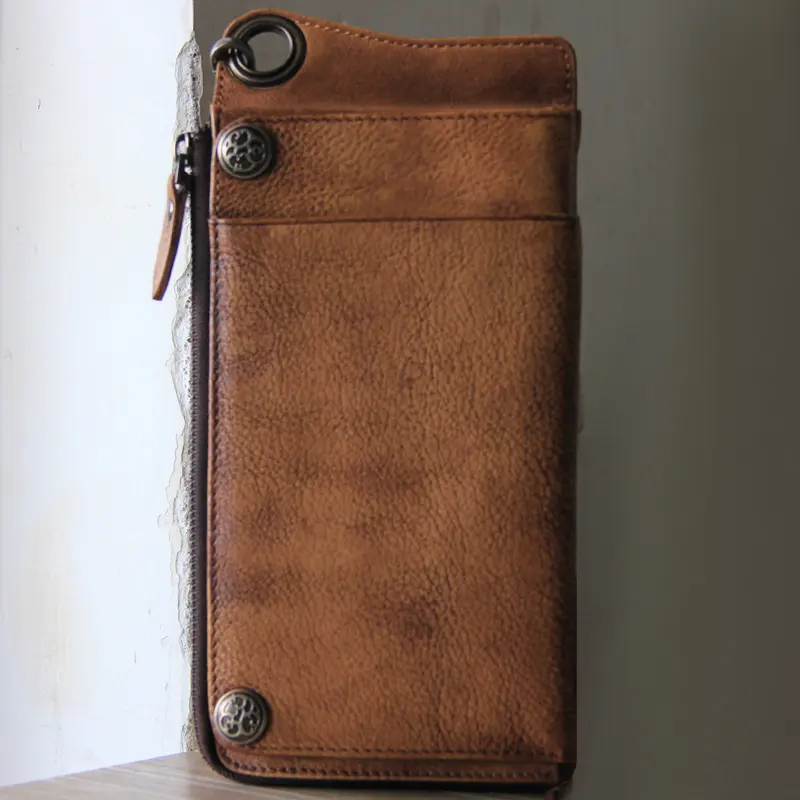 Retro Old and Long Wallet Handbag Multi-function Multi-card Package
