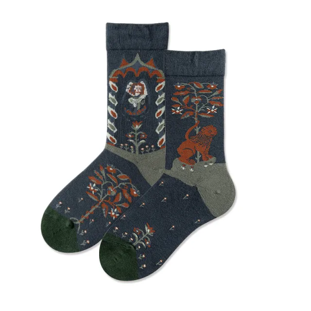 Abstract Literary Women Stockings Trend Illustration Color Socks Dark Angel - Shop at LoveMi
