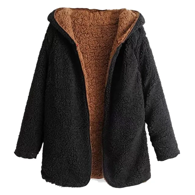 Hooded lamb fur coat loose texture female coat Black - Shop at LoveMi