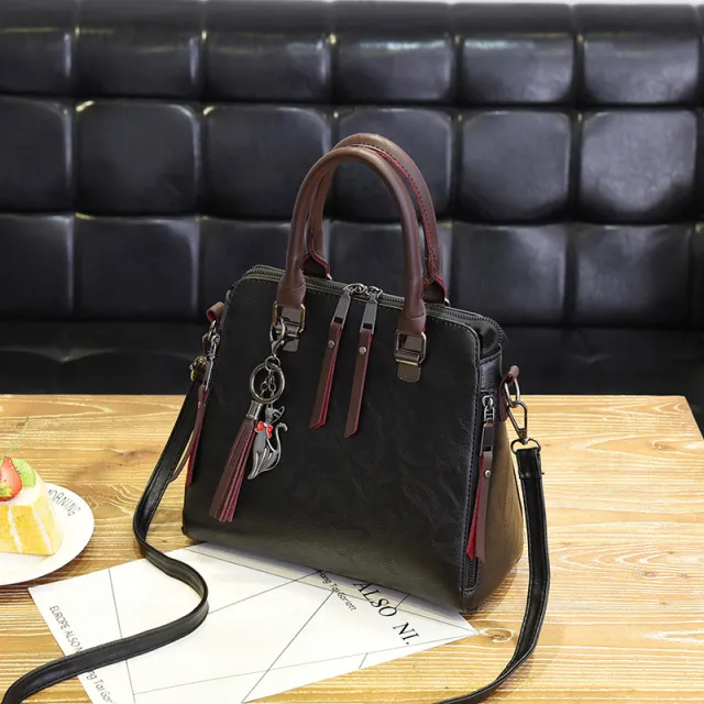 VINTAGE LEATHER HANDBAG Black - Shop at LoveMi
