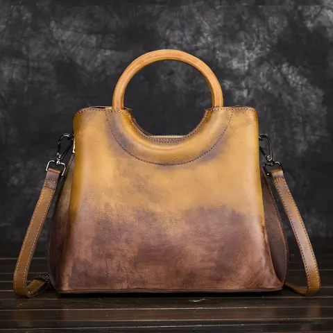 Leather Handbags Hand-painted Suede Retro Craft Trend Ladies Handbag