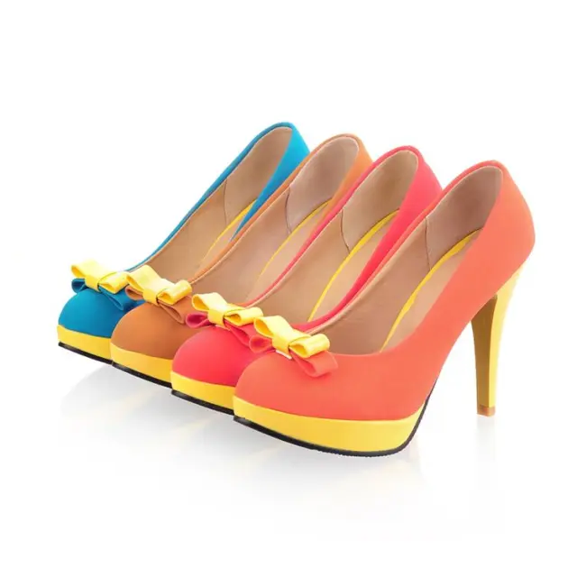 Women's shoes spring and autumn new high heel stiletto shoes waterproof platform Red - Shop at LoveMi