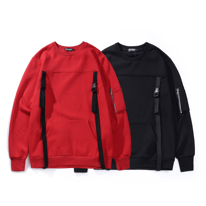 Plus velvet thick warm personality float belt pullover sweater