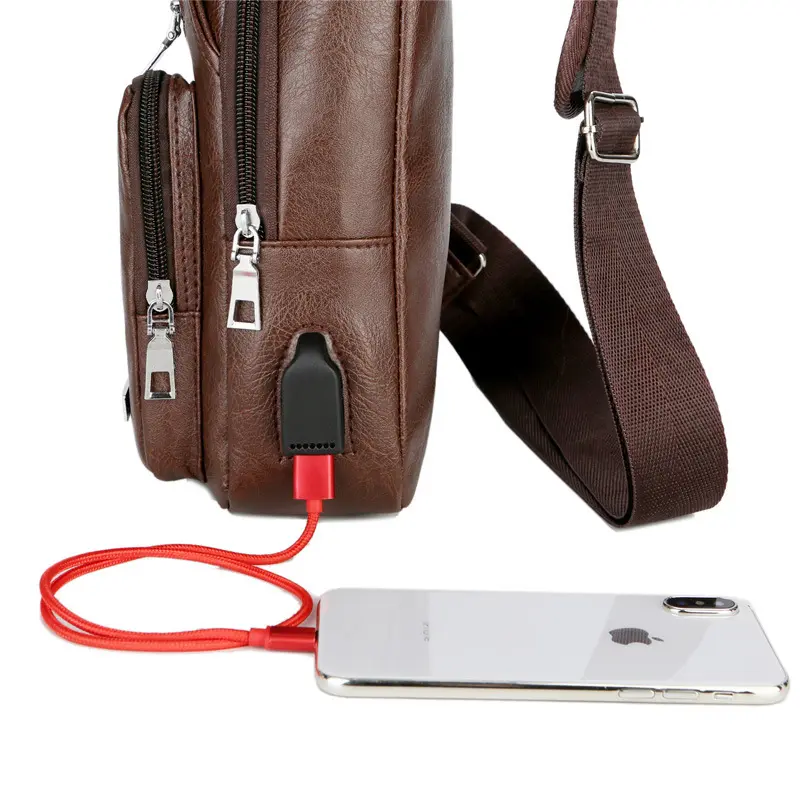 USB Portable Charging Chest Bag Messenger