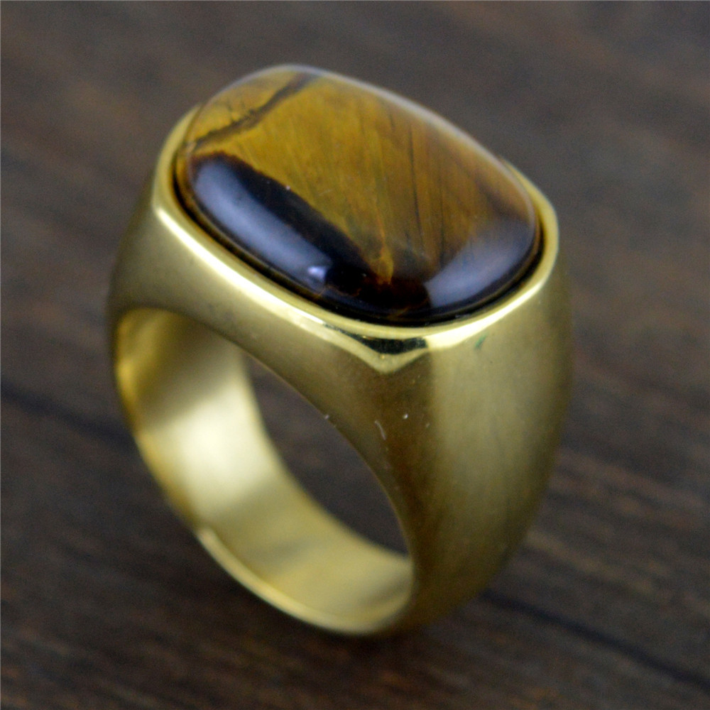 Personality Tiger Eye Men's Titanium Steel Ring