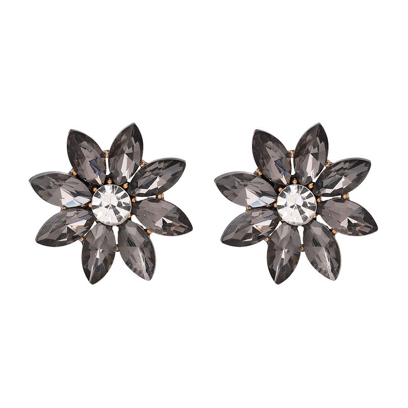 Crystal Flower Stud Earring Fashion Women Statement Stud Earrings for Women Brincos femme Factory wholesale