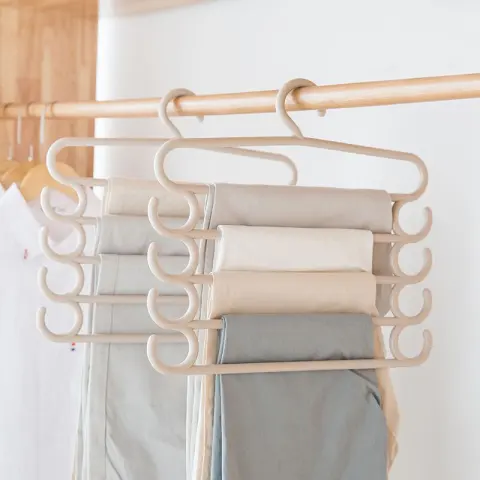 Stainless Steel Wardrobe Storage Type Pants Trousers Hanger Multi
