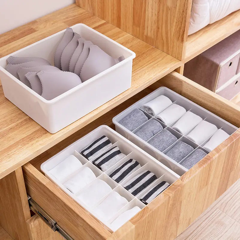 Creative multi-grid household plastic covered underwear drawer