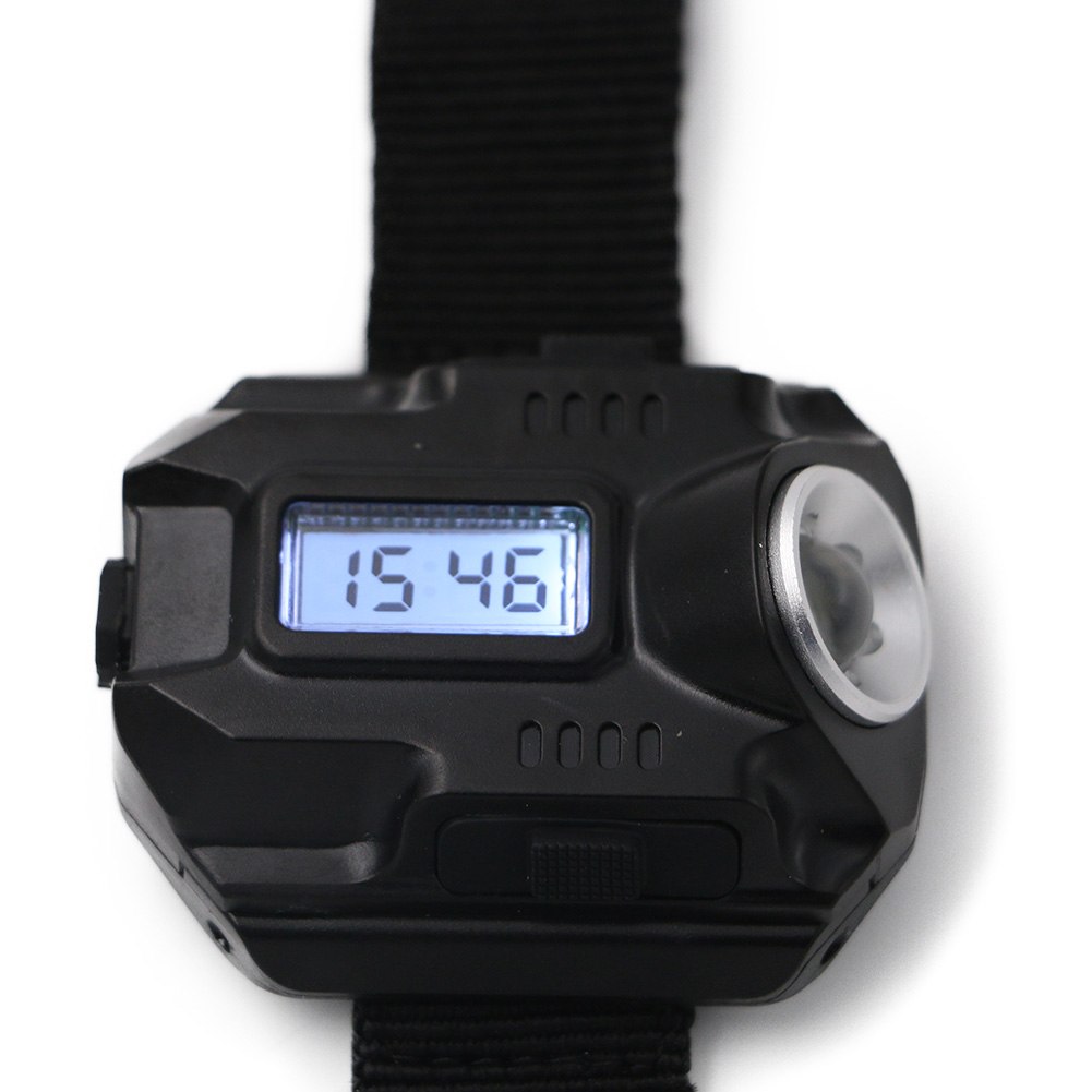 LED watch flashlight flashlight portable light USB charging 4 mode light tactical flashlight time display with compass - Image 2