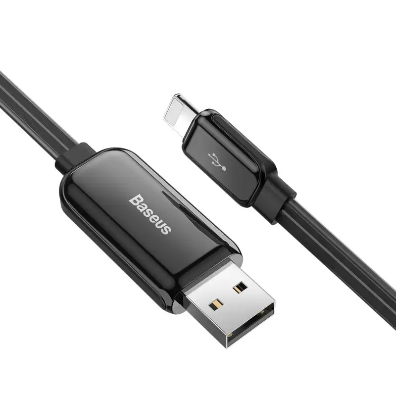 Compatible With , Compatible With , Baseus Flat Glowing 2.4A USB Cable For Xs Max 8 Plus 1M Fast Charging Sync Data Line LED USB Cable For SE 7 Cabo