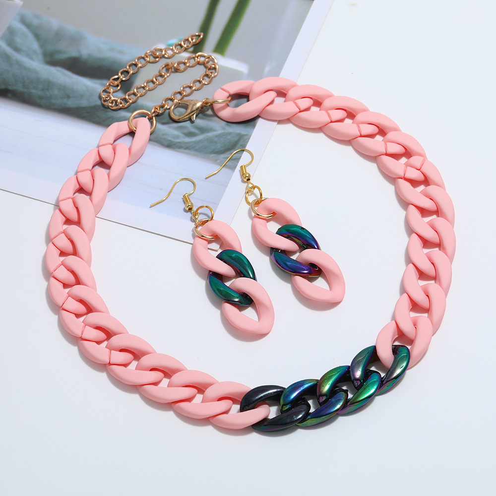 Ladies Acrylic Chain Personality Necklace Jewelry