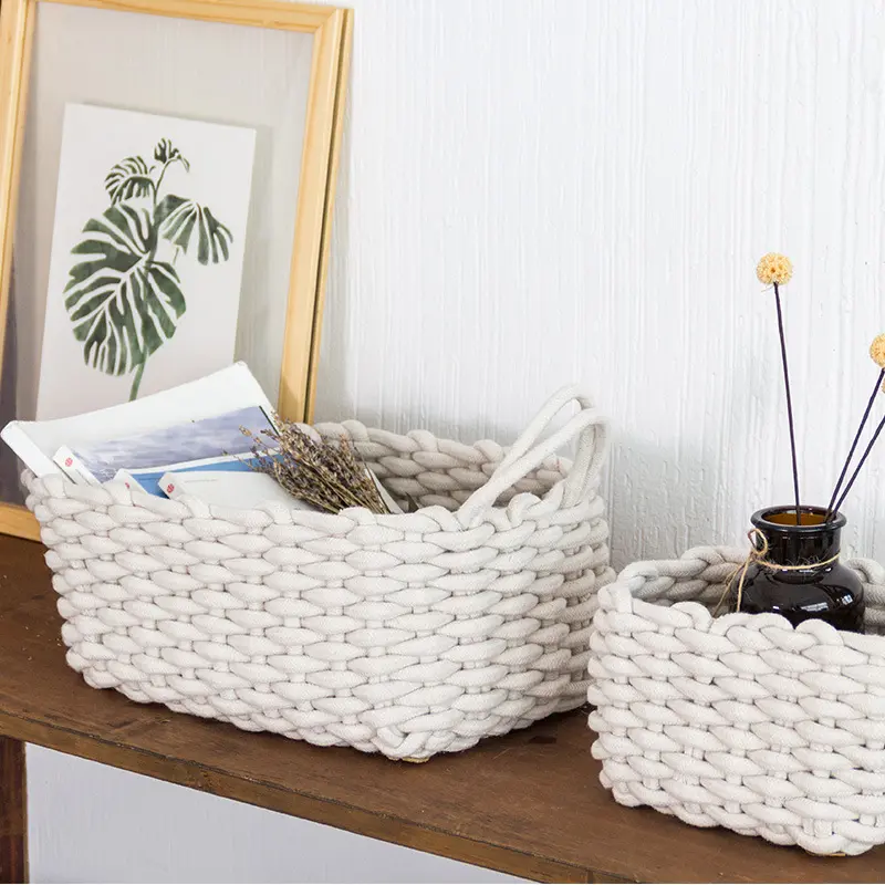 Nordic Wind Hand-woven Thick Cotton Rope Storage