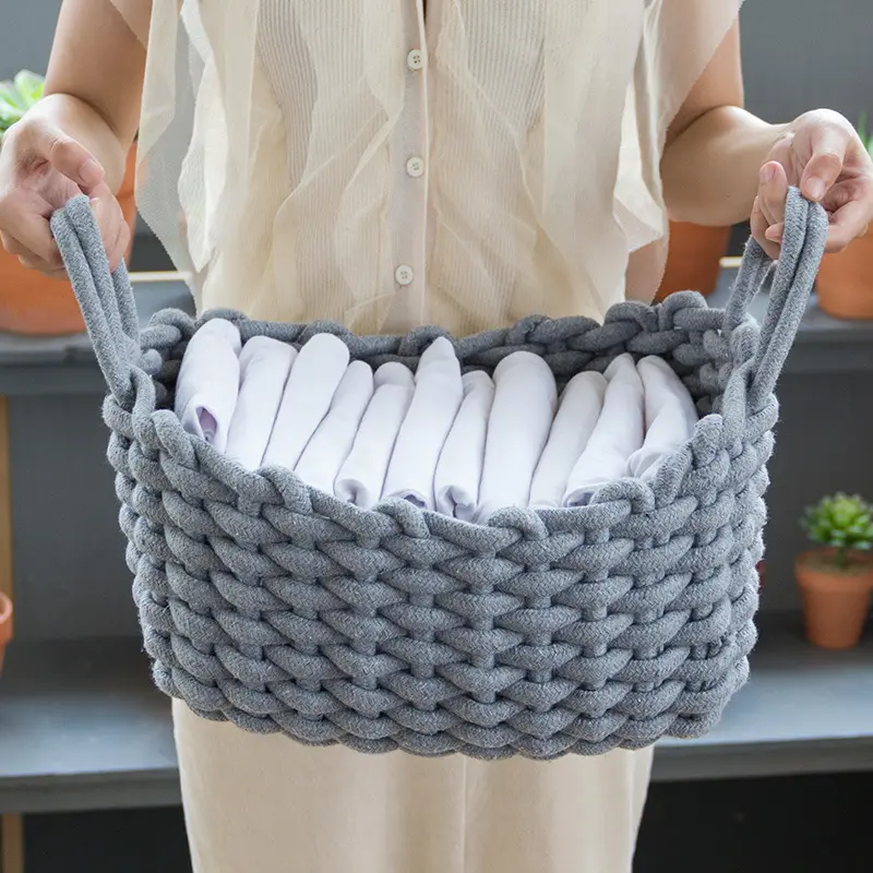 Nordic Wind Hand-woven Thick Cotton Rope Storage
