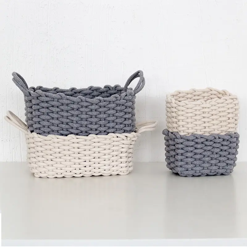 Nordic Wind Hand-woven Thick Cotton Rope Storage