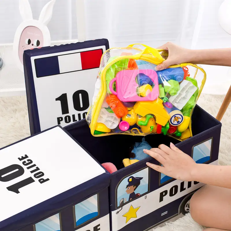 Storage children's toy car stool storage stool storage box can sit people car storage box