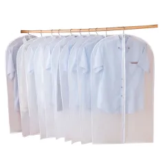 Peva suit suit clothes dust bag transparent coat dust cover suit hanging pocket - Q5Pcs - View 1