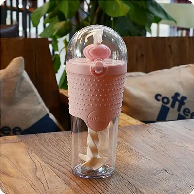 500ML Kids Plastic Water bottles Protein Shaker Blender Bottles with straw BPA Free Portable Sport My Water bottles – image 9