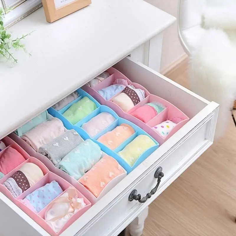 5 Grid Underwear Panties Socks Storage Box Plastic Household